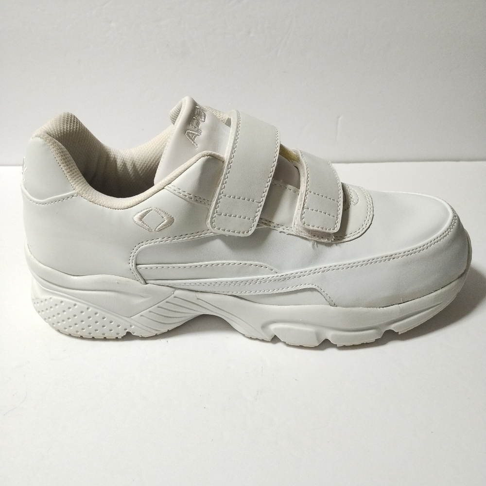 Apex Shoes Leather Double Strap XV926 M Athletic Walking White Mens 11.5 Wide